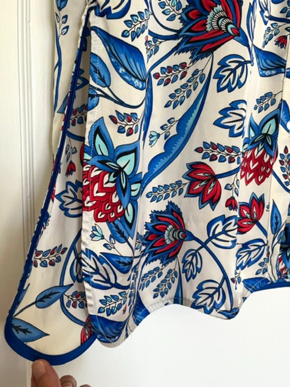 French Designer Emma Ducci 100% Silk Maxi Shirt Dress | Size 10 - Picture 8 of 12